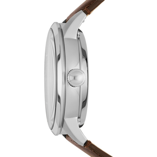 Fossil ME3110 muški sat Townsman Automatic Deep Brown kožni kaiš Marine Blue Dial Gold Detail 44mm
