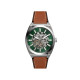 Fossil ME3261 muški sat Everett Automatic Brown kožni kaiš Fresh Green Skeleton Dial 42mm