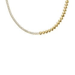 Fossil JA7302710 ogrlica Sutton Love Tennis Heart Link Gold Tone Stainless Steel