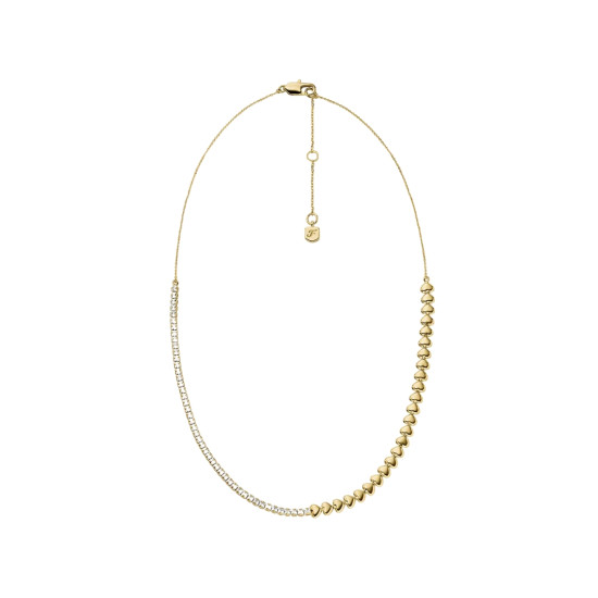 Fossil JA7302710 ogrlica Sutton Love Tennis Heart Link Gold Tone Stainless Steel