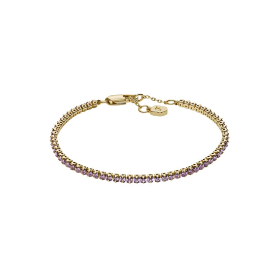 Fossil JA7306710 narukvica Ellis Pavé Tennis Glitz Amethyst Light Purple Color Gold Tone Stainless Steel