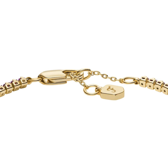 Fossil JA7306710 narukvica Ellis Pavé Tennis Glitz Amethyst Light Purple Color Gold Tone Stainless Steel