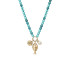 Fossil JA7318710 ogrlica Sutton By The Sea Turquoise Blue Acrylic Beaded Shell Gold