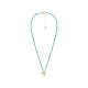 Fossil JA7318710 ogrlica Sutton By The Sea Turquoise Blue Acrylic Beaded Shell Gold