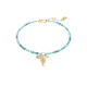 Fossil JA7319710 narukvica Sutton By The Sea Turquoise Blue Acrylic Beaded Shell Gold