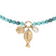 Fossil JA7319710 narukvica Sutton By The Sea Turquoise Blue Acrylic Beaded Shell Gold