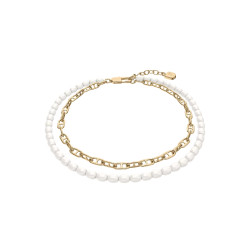 Fossil JA7322710 narukvica Heritage Pearl D-Link dvoredna Gold Tone