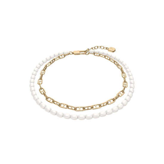 Fossil JA7322710 narukvica Heritage Pearl D-Link dvoredna Gold Tone