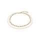 Fossil JA7322710 narukvica Heritage Pearl D-Link dvoredna Gold Tone