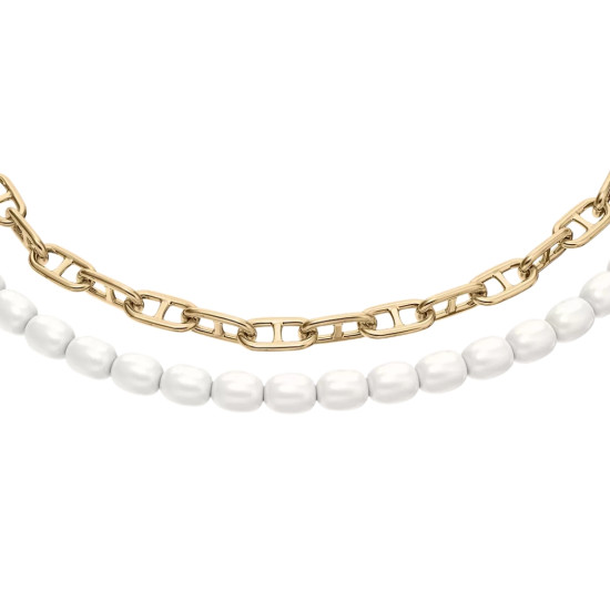Fossil JA7322710 narukvica Heritage Pearl D-Link dvoredna Gold Tone