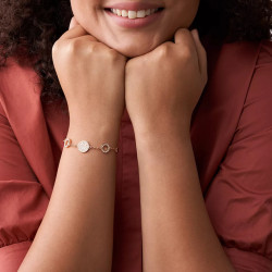 Fossil JF01739791 narukvica Merrit Mosaic Mother of Pearl Rose Gold Stainless Steel