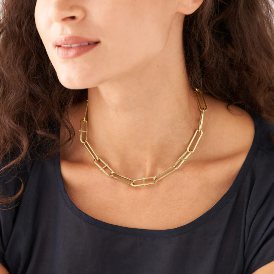 Fossil JF04102710 ogrlica Heritage D-Link Gold Tone Stainless Steel 
