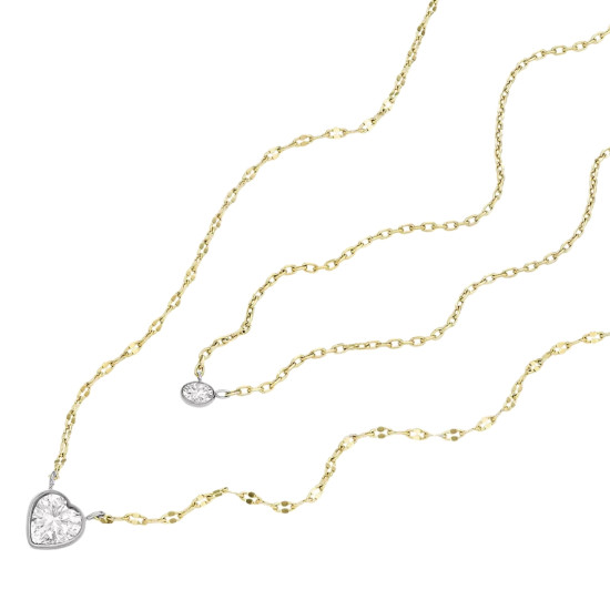 Fossil JF04357998 ogrlica dvoredna Sutton Tokens Of Affection Two Tone Stainless Steel 