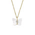 Fossil JF04424710 ogrlica Sutton Radiant Wings White Mother of Pearl Butterfly Gold Tone Stainless Steel