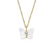 Fossil JF04424710 ogrlica Sutton Radiant Wings White Mother of Pearl Butterfly Gold Tone Stainless Steel