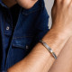 Fossil JF04851998 muška narukvica Ellis Silver Stainless Steel Gold Tone Detail