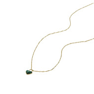 Fossil  JF04857710 ogrlica Sutton Modern Gold Tone Stainless Steel Malachite Heart Chain
