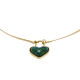 Fossil JF04858710 narukvica Sutton Modern Gold Tone Stainless Steel Malachite Heart Chain 