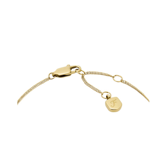 Fossil JF04858710 narukvica Sutton Modern Gold Tone Stainless Steel Malachite Heart Chain 