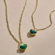 Fossil JF04858710 narukvica Sutton Modern Gold Tone Stainless Steel Malachite Heart Chain 