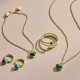 Fossil JF04859710 mindjuše alke Sutton Modern Meadows Reconstituted Malachite Heart Gold Tone Stainless Steel 7mm