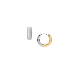 Fossil JF04899998 minđuše alke Ellis Domed Collection Two Tone Gold Silver Stainless Steel 14mm Dvostrane 