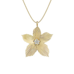 Fossil Sutton JF04968710 ogrlica  The Flower Collection   Gold Tone Stainless Steel     • duža ogrlica •