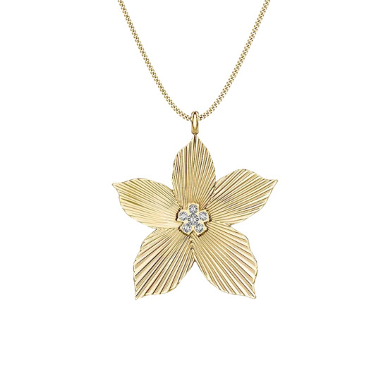Fossil Sutton JF04968710 ogrlica  The Flower Collection   Gold Tone Stainless Steel     • duža ogrlica •