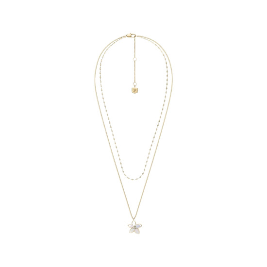 Fossil JF04969710 ogrlica Sutton The Flower Collection Mother of Pearl Gold Tone Stainless Steel