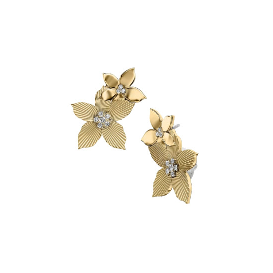 Fossil JF04972710 minđuše Sutton The Flower Collection Gold Tone Stainless Steel 29mm