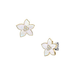 Fossil JF04973710 minđuše Sutton The Flower Collection Mother-of-Pearl Gold Tone Stainless Steel 13mm