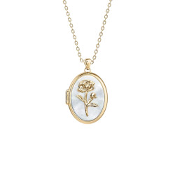Fossil JF04976710 ogrlica Sutton The Locket Collection White Mother of Pearl 21mm Vintage Medaljon