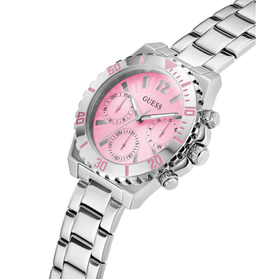 GUESS GW0696L1 ženski sat Phoebe Multi-Function Silver Tone Baby Pink Dial 38mm