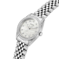 GUESS GW1099L1 ženski sat Jada Mother of Pearl Everyday Chic Cirkon Silver Tone 34mm