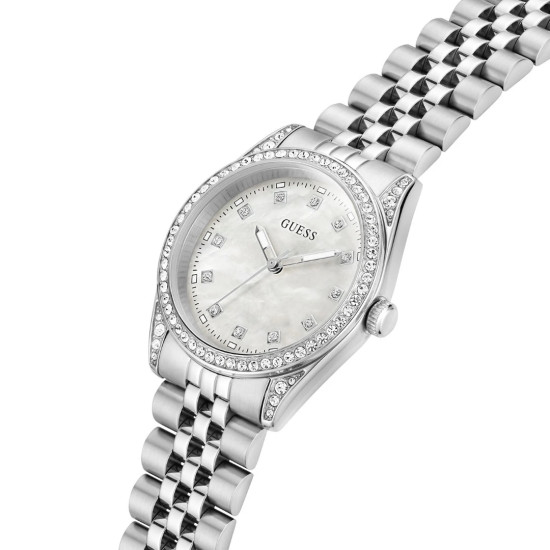 GUESS GW1099L1 ženski sat Jada Mother of Pearl Everyday Chic Cirkon Silver Tone 34mm