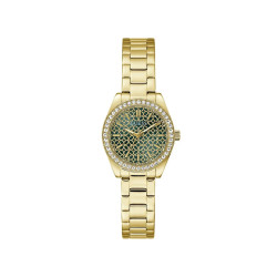 GUESS GW1100L2 ženski sat Mini Luna Gold Tone Cirkon Neutral Green Lace Dial 30mm