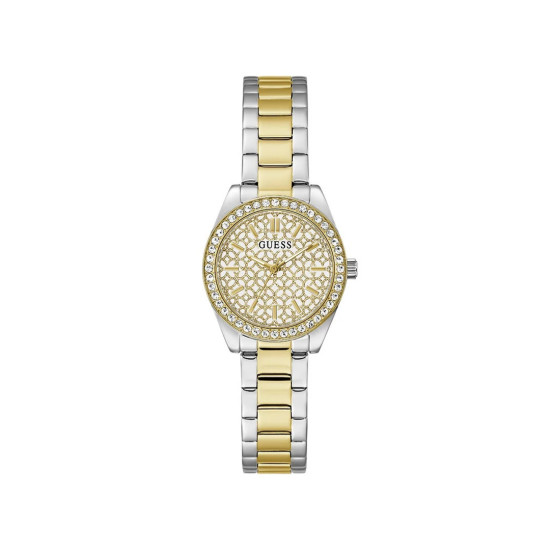 GUESS GW1100L3 ženski sat Mini LunaTwo Tone Gold Cirkon White Lace Dial 30mm Glam Effect