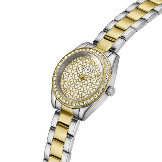 GUESS GW1100L3 ženski sat Mini LunaTwo Tone Gold Cirkon White Lace Dial 30mm Glam Effect