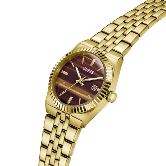 GUESS VERA GW1102L2 ženski sat Tiger Eye Gold Tone Date Window 32mm Medium Size Bestseller