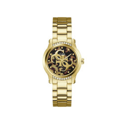 GUESS GW1105L2 ženski sat ANNETTE Gold Tone Leopard Animal Print Dial 36mm Glam Effect