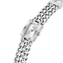 GUESS GW1112L1 ženski sat Micro Mod Heavy Metal Silver Tone White Sunray Dial 20mm