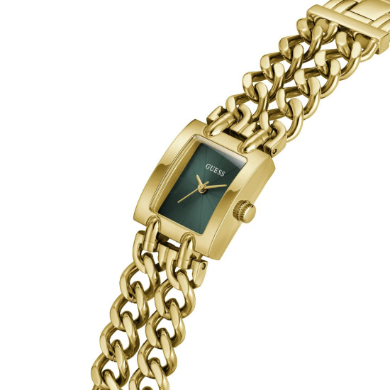 GUESS GW1112L8 ženski sat Micro Mod Heavy Metal Gold Tone Deep Green Sunray Dial 20mm