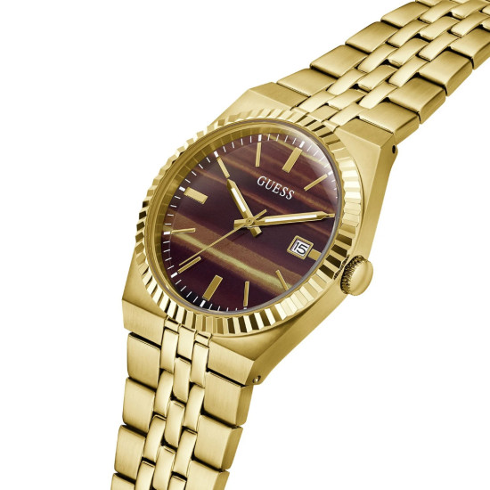 GUESS GW1129G2 unisex sat VINCENT Tiger Eye Gold Tone Date Window 39mm
