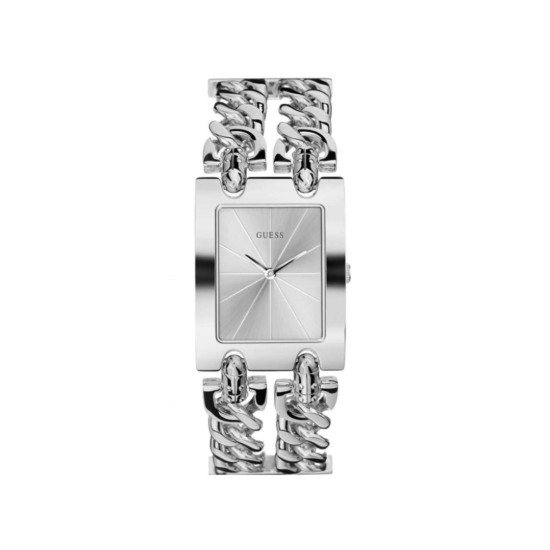 GUESS W1117L1 ženski sat Mod Heavy Metal Silver Bestseller pravougaono kućište White Dial 30mm