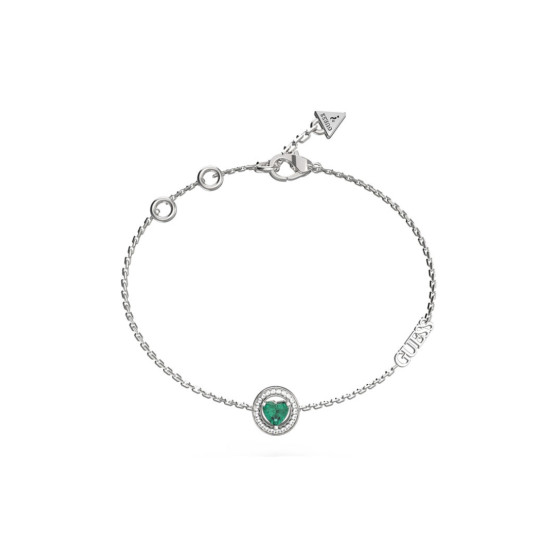 Guess JUBB04668JWRHEMS narukvica M'AMA NON M'AMA Silver Plated Stainless Steel Green Crystal