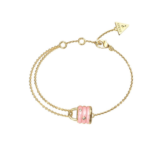 Guess JUBB05413JWYGRSS narukvica My Secret Light Pink Emajl Gold Tone Gold Plated Stainless Steel Bestseller