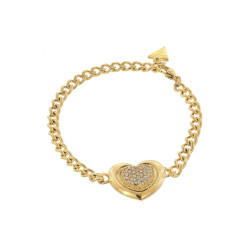 Guess JUBB05456JWYGS narukvica Love Swarovski Crystal Gold Tone Plated Stainless Steel 