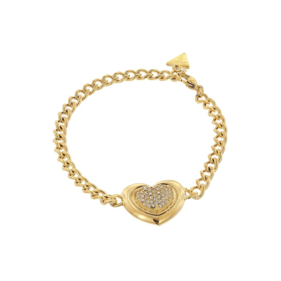 Guess JUBB05456JWYGS narukvica Love Swarovski Crystal Gold Tone Plated Stainless Steel 