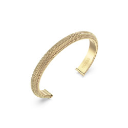 Guessc JUBB06019JWYGCHS narukvica čvrsta Essenza Gold Tone Plated Stainless Steel Champagne Crystal Veličina S Glam Vibe