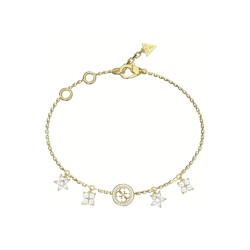 Guess JUBB06033JWYGS narukvica Secret Garden Floral Charms White Crystal Details Gold Tone Plated Stainless Steel Veličina S
